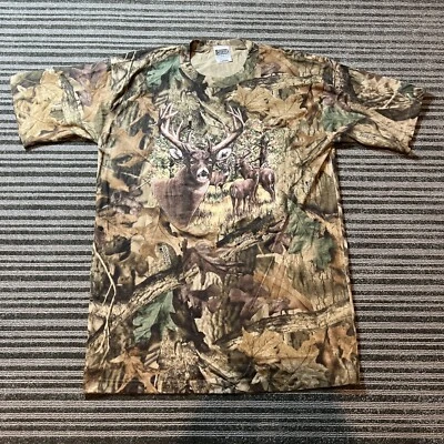 VTG Realtree Advantage Camo T-Shirt Size L Camouflage Hunting Deer Print USA - Image 1 of 4