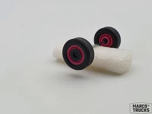 Herpa Wheel set magenta/black Medi Wide tires Front Trailer 690155e /HR87 - Picture 1 of 1