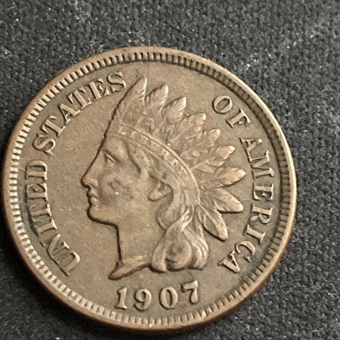 1907 Indian Head Cent Penny FULL LIBERTY XF  Album Filler Cover