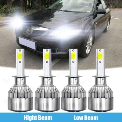 Комбинированный комплект ярких светодиодных ламп дальнего и ближнего света для Mazda 6 2003-2008 6000K - Изображение 1 из 4