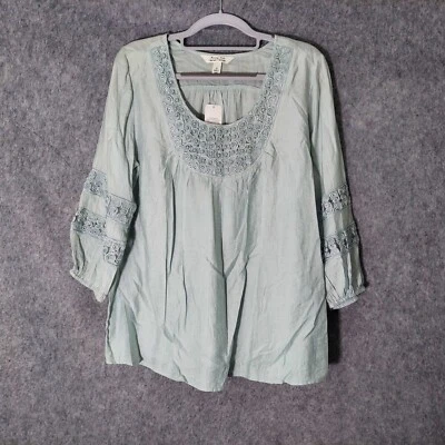 Túnica Krazy Kat M bordada con cuentas crepé arrugada como nueva cabaña boho Foto 1 de 4