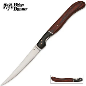 RIDGE RUNNER FILLET MASTER FOLDING FILLET KNIFE TWO TONE WOOD HANDLE 13in OVERAL - Picture 1 of 4