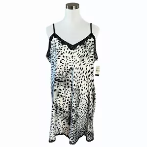 Natori Luxe Snow Leopard Lace Chemise Plus Size XXL Silky Adjustable Straps - Picture 1 of 11