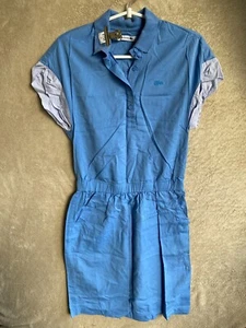 Lacoste Casual Polo Dress Size 34 Womens Blue Logo Short Sleeve - Picture 1 of 11