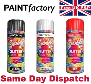 200ml Clear Lacquer Spray Paint with Sparkling Glitter Hobby Craft Art Christmas - Picture 1 of 4