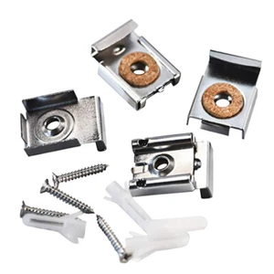 4 Pcs Plugs Professional Mirror Mounting Clips Spring Loaded Hangers - Picture 1 of 11
