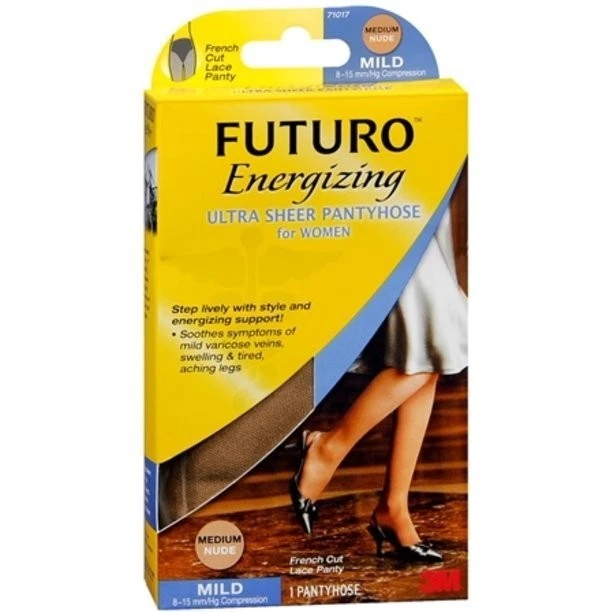 3M Futuro Ultra Sheer Pantyhose Energizing Support Mild French Cut Nude 1 Pair - Image 1 of 1