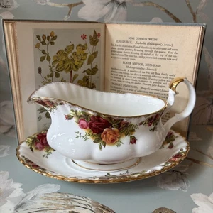 Royal Albert Old Country Roses Sauciere / Sauciere & Ständer Top Zustand 1. - Bild 1 von 4