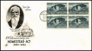 US 4c Homestead Act Centenary Block First Day Issue ArtCraft Cover - Bild 1 von 2