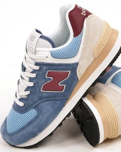 Zapatillas New Balance 574 azul costa/borgoña - Imagen 1 de 4