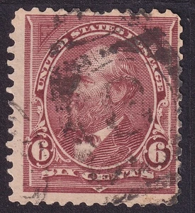 US 256 6c red brown GARFIELD USED VG with NIBBLED PERFS AT THE TOP - US10AP01 - Picture 1 of 2