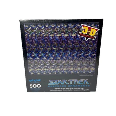 Star Trek Puzzle 3-D 1994 Keepsake Ornaments Vintage 500 Piece NOS Springbok New - Image 1 of 2