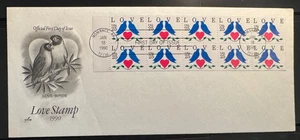 #2441a  ArtCraft LOVE Booklet Pane of 10 NEVER FOLDED on single FDC - Picture 1 of 1
