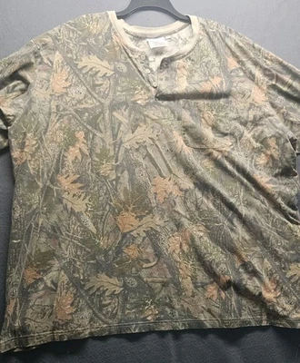 Rasco FR Mens 5XL Henley Long Sleeve work shirt Camo Flame Resistant Protective - Image 1 of 4