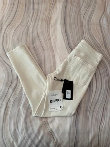 Rag & Bone Cate Mid-Rise Stretch Ankle Skinny Jeans Ecru Ivory Size 27 - $198 - Picture 1 of 20