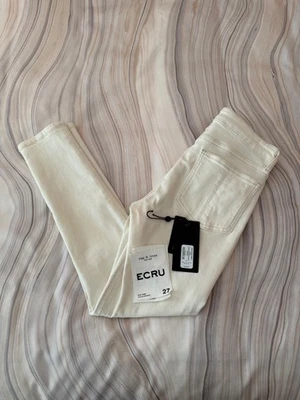Rag & Bone Cate Mid-Rise Stretch Ankle Skinny Jeans Ecru Ivory Size 27 - $198 - Image 1 of 4