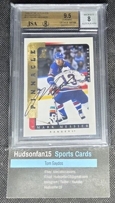 Mark Messier 1996-97 Pinnacle Be A Player Autograph #111 JSA BGS 9.5 Auto 8 - Image 1 of 2