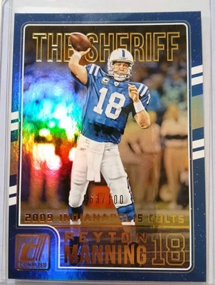 Donruss Optic #12 Peyton Manning Tribute 2016 lámina rara #/100 Colts Foto 1 de 4