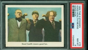 1959 Fleer The 3 Stooges #78 GOOD HEALTH MEANS GOOD FUN PSA 8 Card Three - Picture 1 of 2