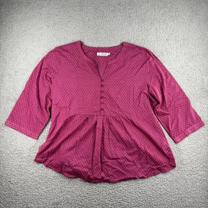 Seasalt Tunic Top Women's Size 20 Pink Patterned 3/4 Sleeve Delicate Top Cotton - Picture 1 of 14