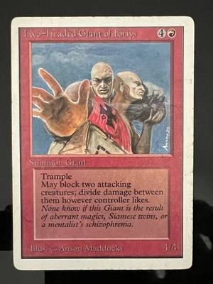Magic the Gathering MTG Unlimited Two-Headed Giant of Foriys LP  (Beta Bob) - Image 1 of 2