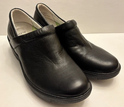 NWT Align Slip Resistant Clog Black Leather Size 7.5M Nurse Shoe Slide Work New - Image 1 of 4