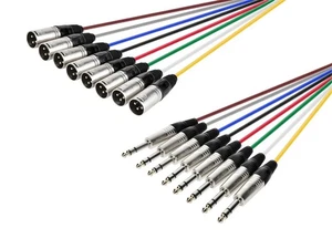 Monoprice 8-Channel 1/4inch TRS Male to XLR Male Snake Cable - 3 Meter (10ft) - Picture 1 of 6