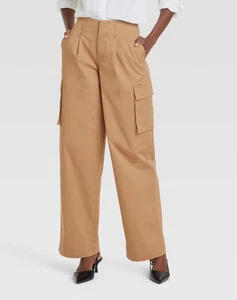 A New Day Women's High Rise Wide Leg Classic Fit Full Cargo SIZE 4 *432-6 - Picture 1 of 3