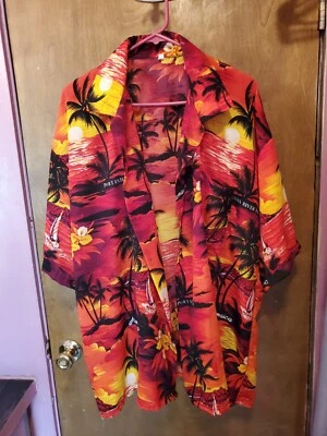 Camisa con botones Jamaica Dunns River Fall multicolor palmera hawaiana para hombre 2XL  Foto 1 de 4