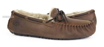 UGG Olsen матовый кожаный желтовато-коричневый мех тапочки мужской размер 10-NIB- - Изображение 1 из 4