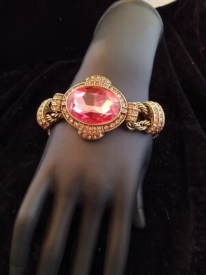 Pulsera Heidi Daus "Cadena de Eventos" Cristal Rosa Con Extensor Foto 1 de 4