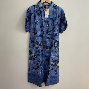White Stuff Button Up Maxi Dress Womens Size UK 14 Linen Blue BNWT RRP £85 - Picture 1 of 12