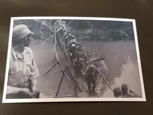 1943 WW2 JAPANESE ARMY SOLDIER BURMA MYANMAR BRIDGE RIVER KWAI VINTAGE PHOTO - Picture 1 of 1