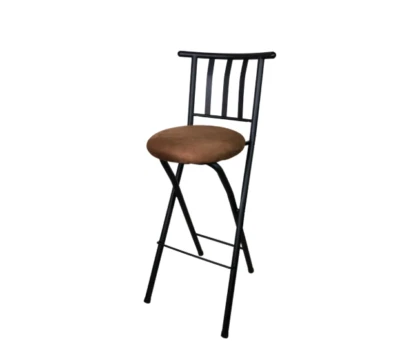 Folding Bar Stools Slat Back Black Brown Home Kitchen Dining Chair 29" Seat - Image 1 of 4