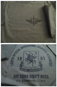 T-shirt 160th NIGHT STALKERS SOAR Six Guns Don't Miss GRANDE militare ultra C 6 oz - Foto 1 di 3