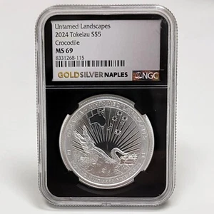 Untamed Landscapes 2024 Tokelau S $5 Crocodile NGC MS69 - Picture 1 of 2