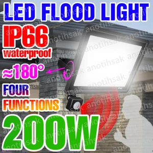200W LED Fluter mit Bewegungsmelder Außen Strahler Garten Lampe Scheinwerfer DHL - Bild 1 von 26