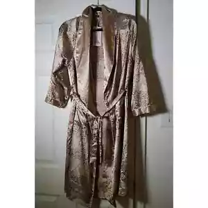 Woman's XXL Satin Paisley Print Robe with Belt - Picture 1 of 8