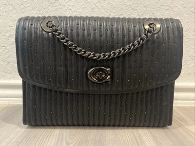 Coach Parker With Quilting And Rivets - Black - Image 1 of 4