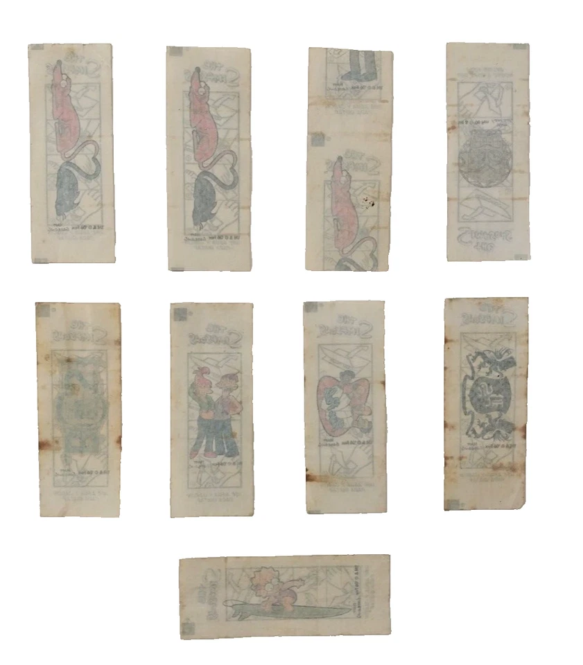 The Simpsons Rare Argentina Bubble Gum Insert Stickers Tattoos Promo Set (9x) - Image 1 of 4