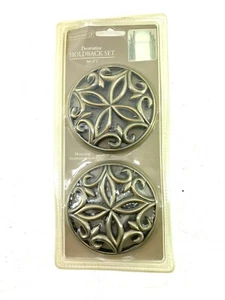 HOME TRENDS DECORATIVE CURTAIN HOLDBACK SET OF 2 BRONZE TONED, NEW. - Picture 1 of 2