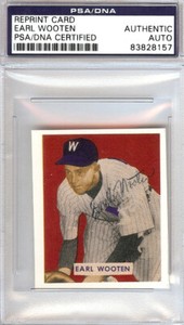 Earl Wooten Autographed 1949 Bowman Reprints Card Senators PSA/DNA #83828157