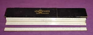 Alter A.W. Faber SCHUL-RECHENSTAB 339 Holz-D.R.G.M.- Rechenschieber im Papp Etui - Bild 1 von 3