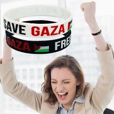 Show Your Support Free Palestine Wristband w/Flag Bracelet Gaza Help Save A7J8