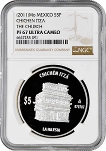 Mexico 5 pesos 2012, NGC PF69 UC, "Chichen Itza - La Iglesia (The Church)" - Picture 1 of 2