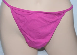 Neu mit Etikett Victoria's Secret einfarbiger rosa String V-String Tanga Höschen XL XLarge - Bild 1 von 6
