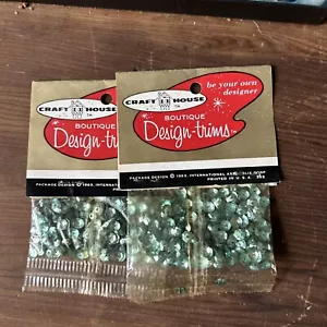 2 Vintage New Package Craft House Sequins 60s Design Trims - Picture 1 of 3