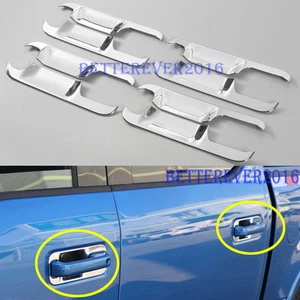 Fits 2015-2020 Ford F-150 F150 4dr Crew Cab Door Handle Bowl Cover Trim Chrome - Picture 1 of 11