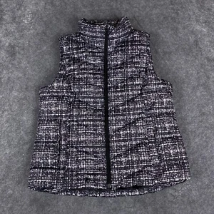 Lands End Vest Womens Small Black Goose Down Feather Fill Puffer Warm Jacket - Picture 1 of 15