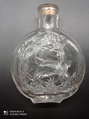 Ancienne Gourde en Verre de pélerin  ou Chasse , chasseur , ART POPULAIRE . - Photo 1/4